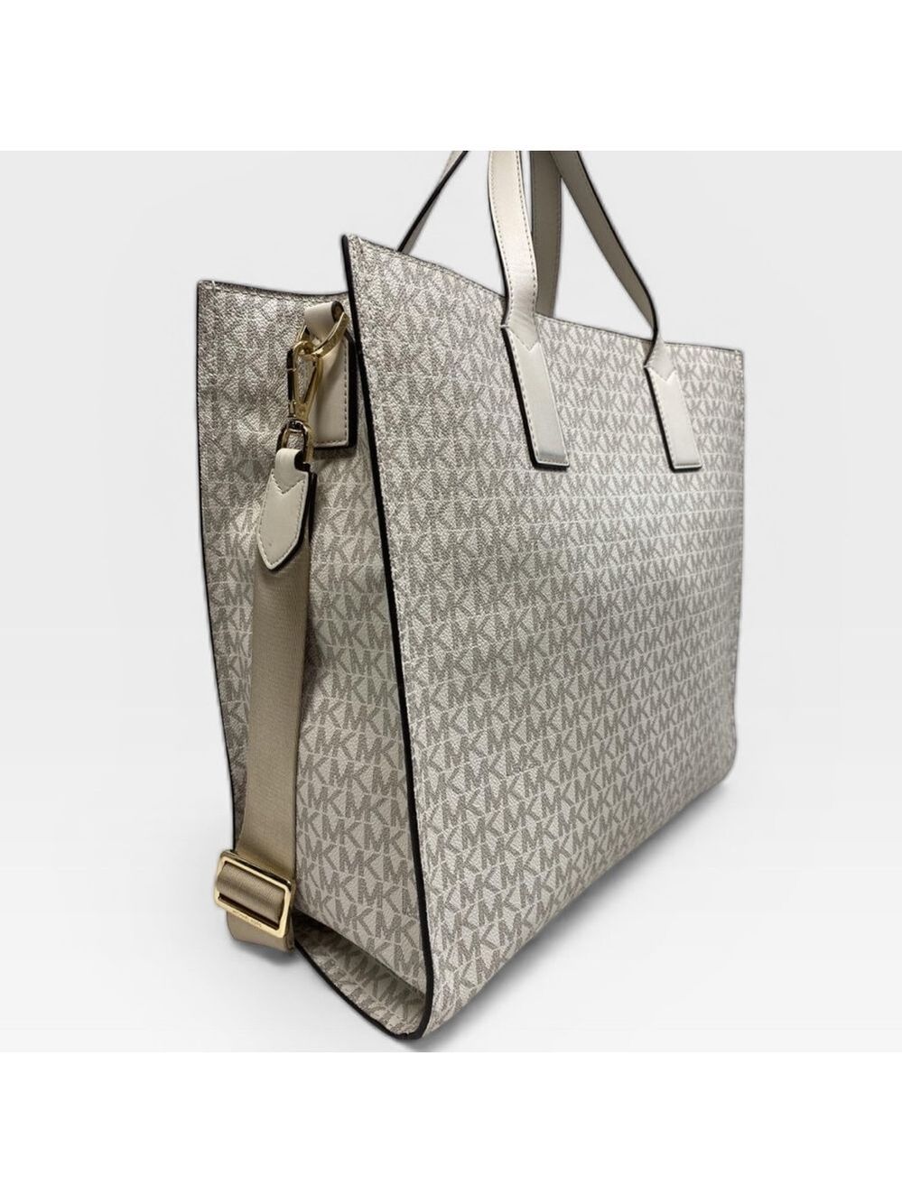 Michael Kors Kenly Large North South Logo Tote Light Cream - Picture 4 of 9